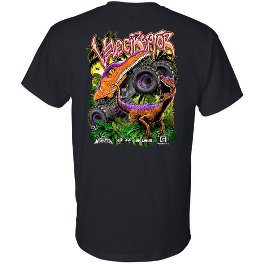 Adult Velociraptor Black (Orange Truck) Shirt