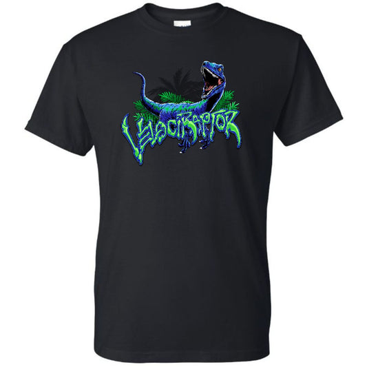 Kid's Velociraptor Black Shirt (Blue Truck)