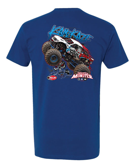 adult kamikaze blue shirt back