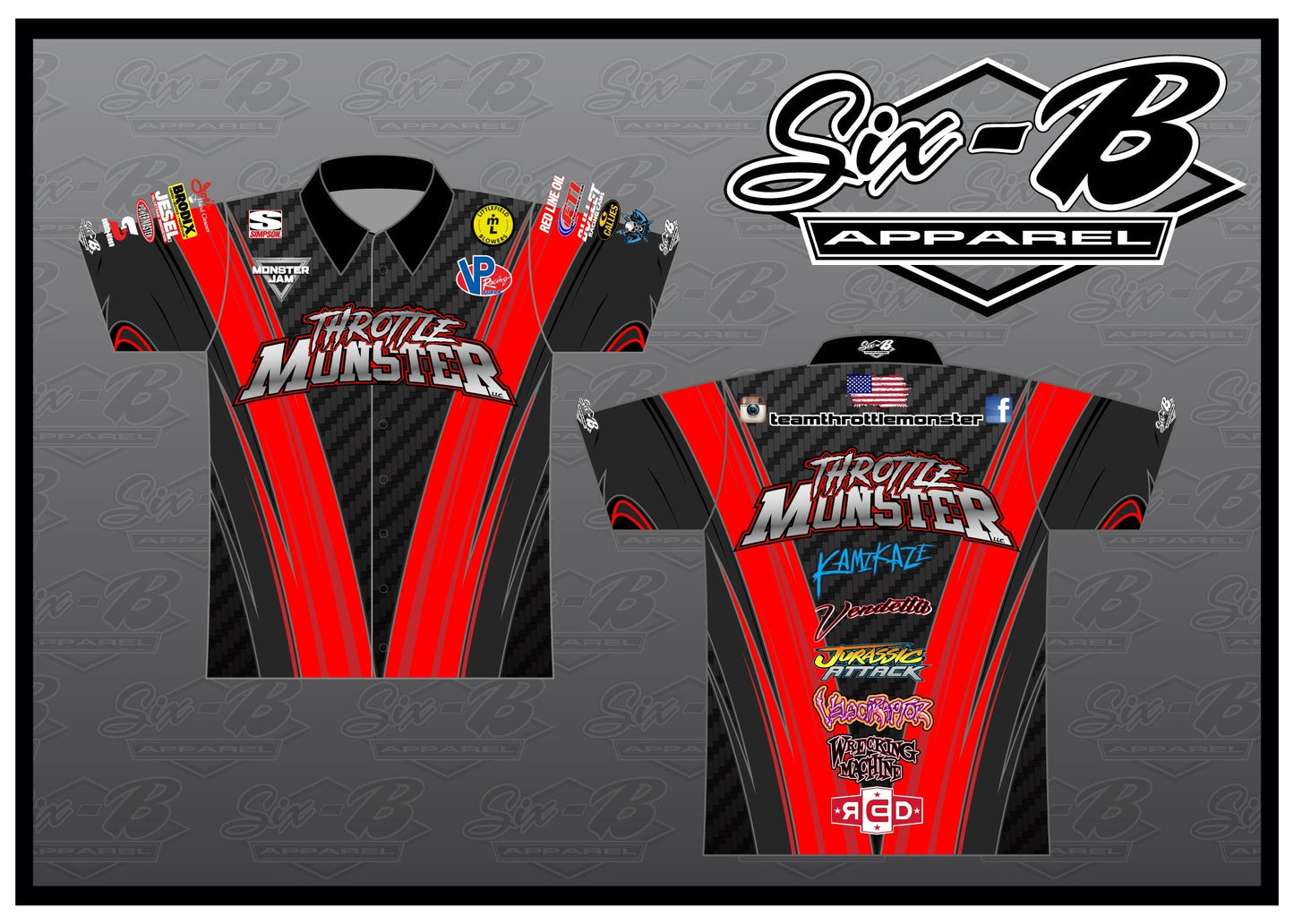 team throttle monster crew shirt