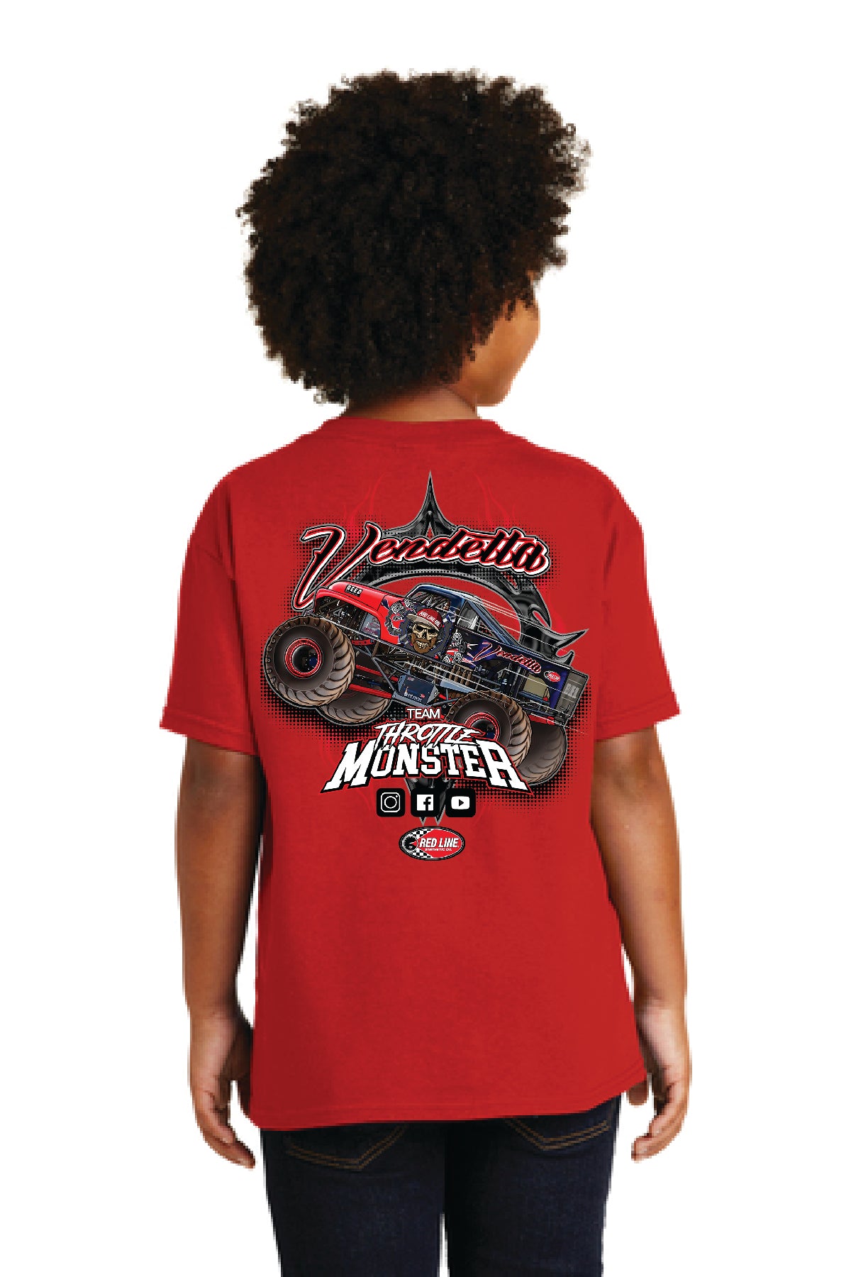 Kid's Vendetta Red Shirt Back