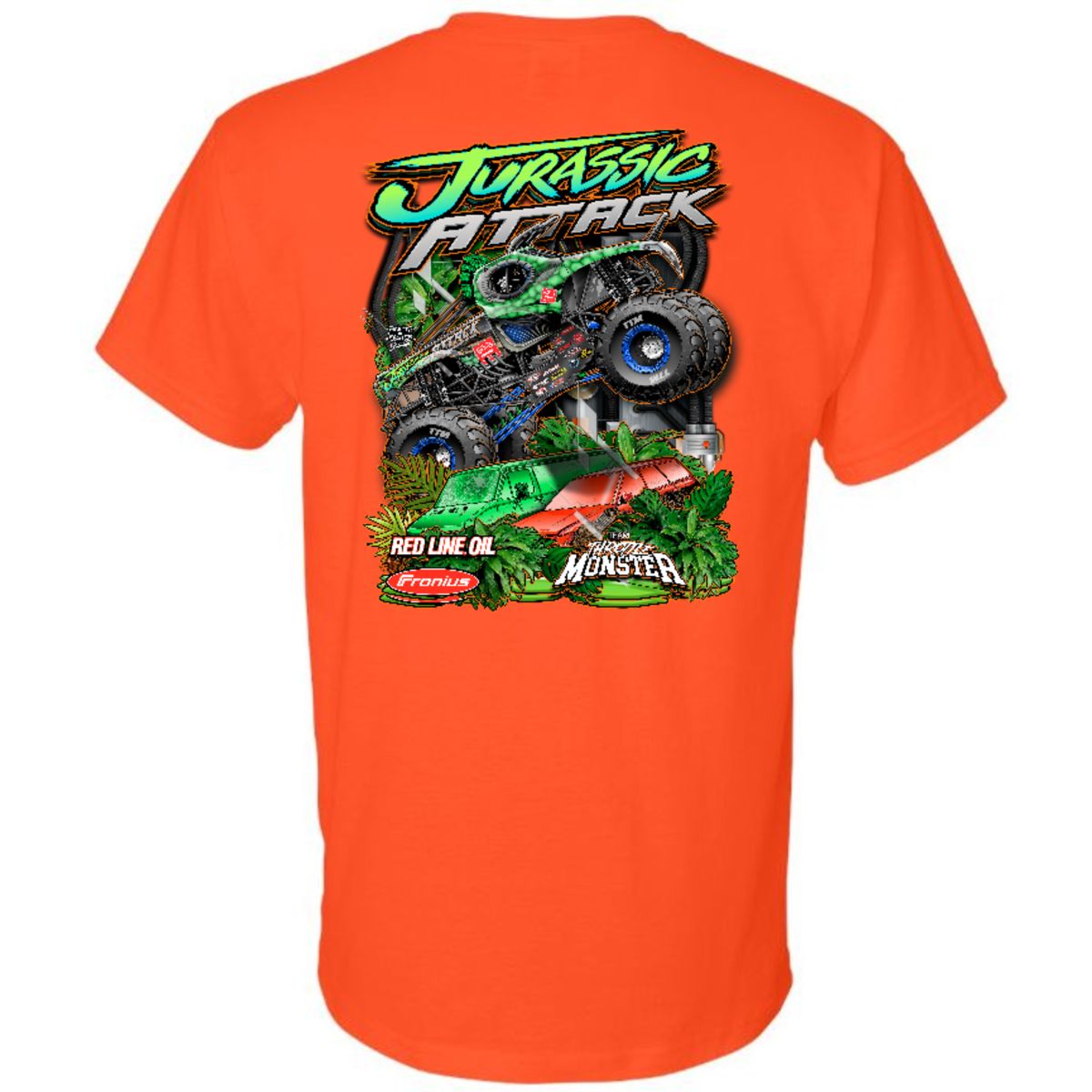 Adult Jurassic Attack Orange Shirt