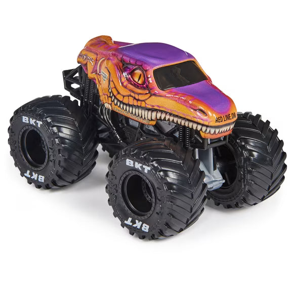 Velociraptor Orange/Purple Spin Master Monster Truck Toy 1:64