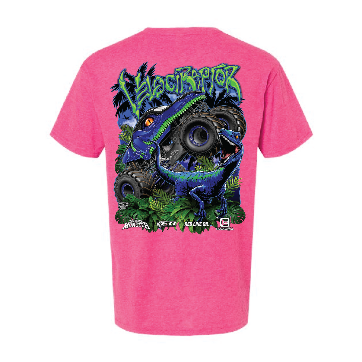 Adult Velociraptor Pink Shirt