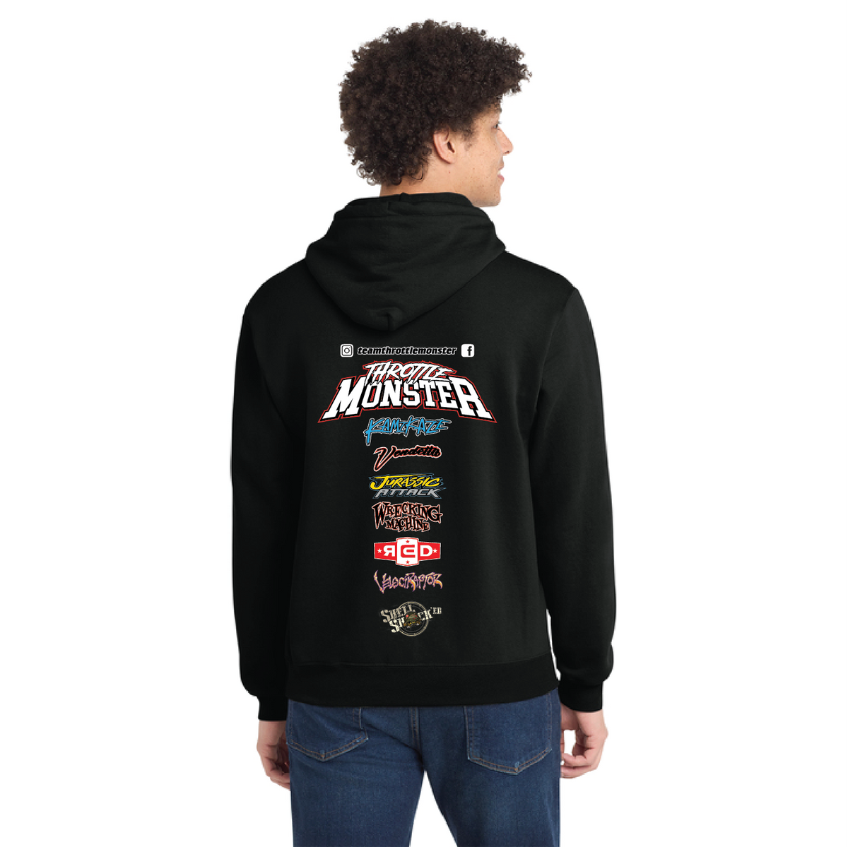 Adult Team Throttle Monster Black Hoodie