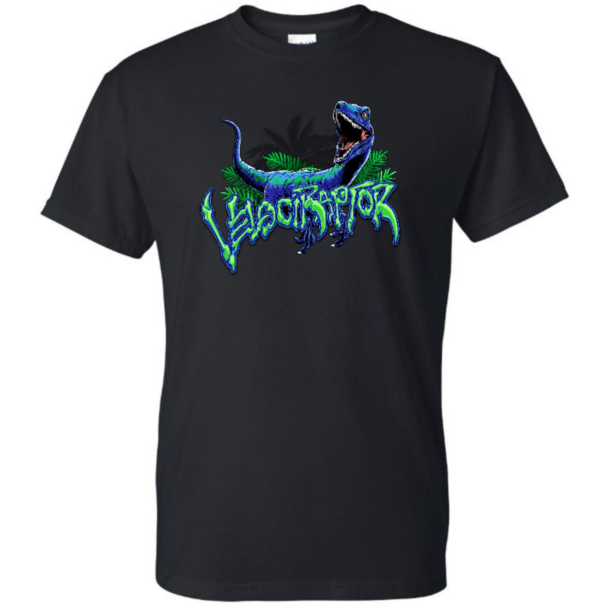 Kid's Velociraptor Black Shirt (Blue Truck)