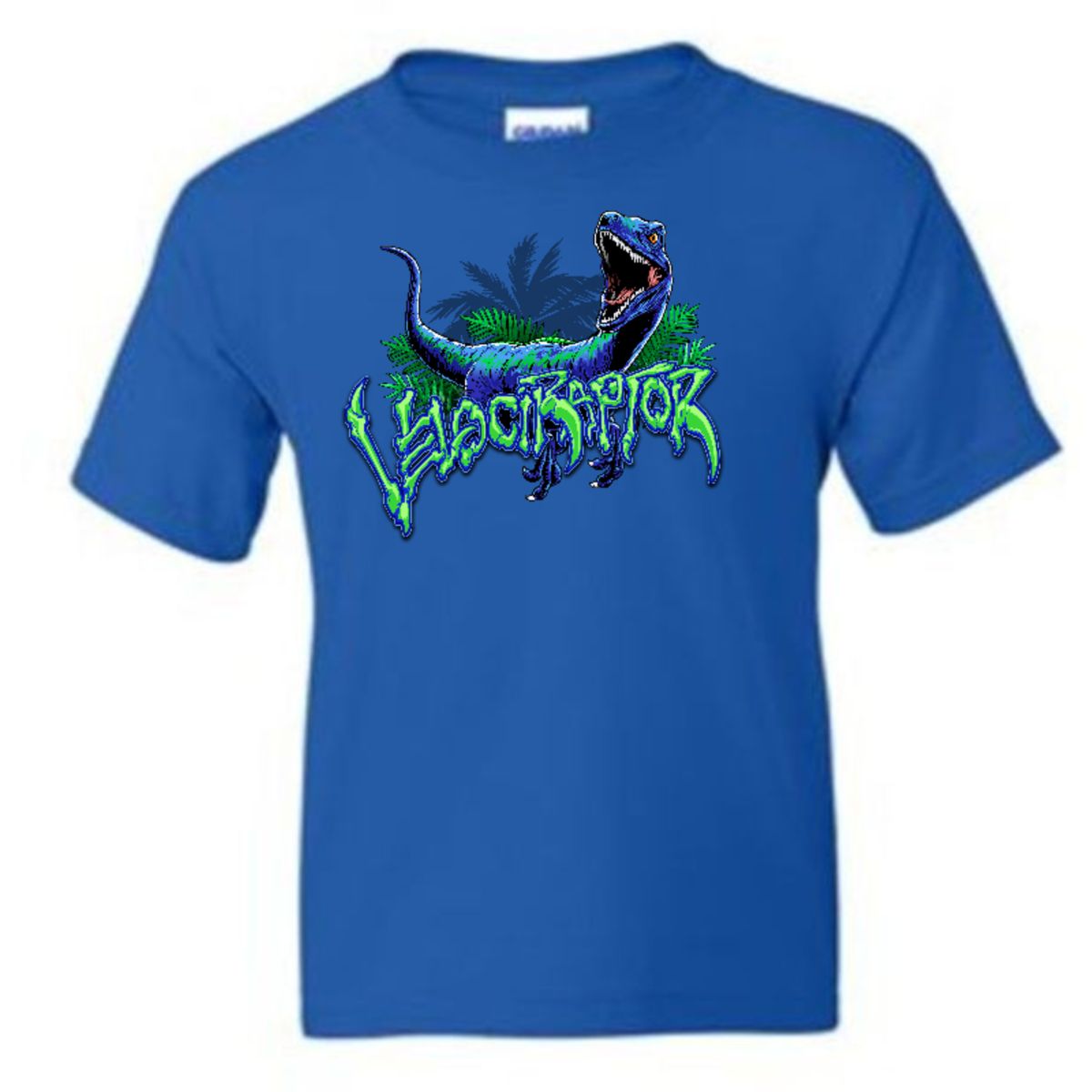 Kid's Velociraptor Blue Shirt