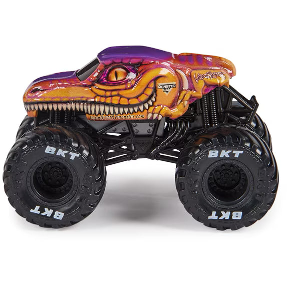 Velociraptor Orange/Purple Spin Master Monster Truck Toy 1:64