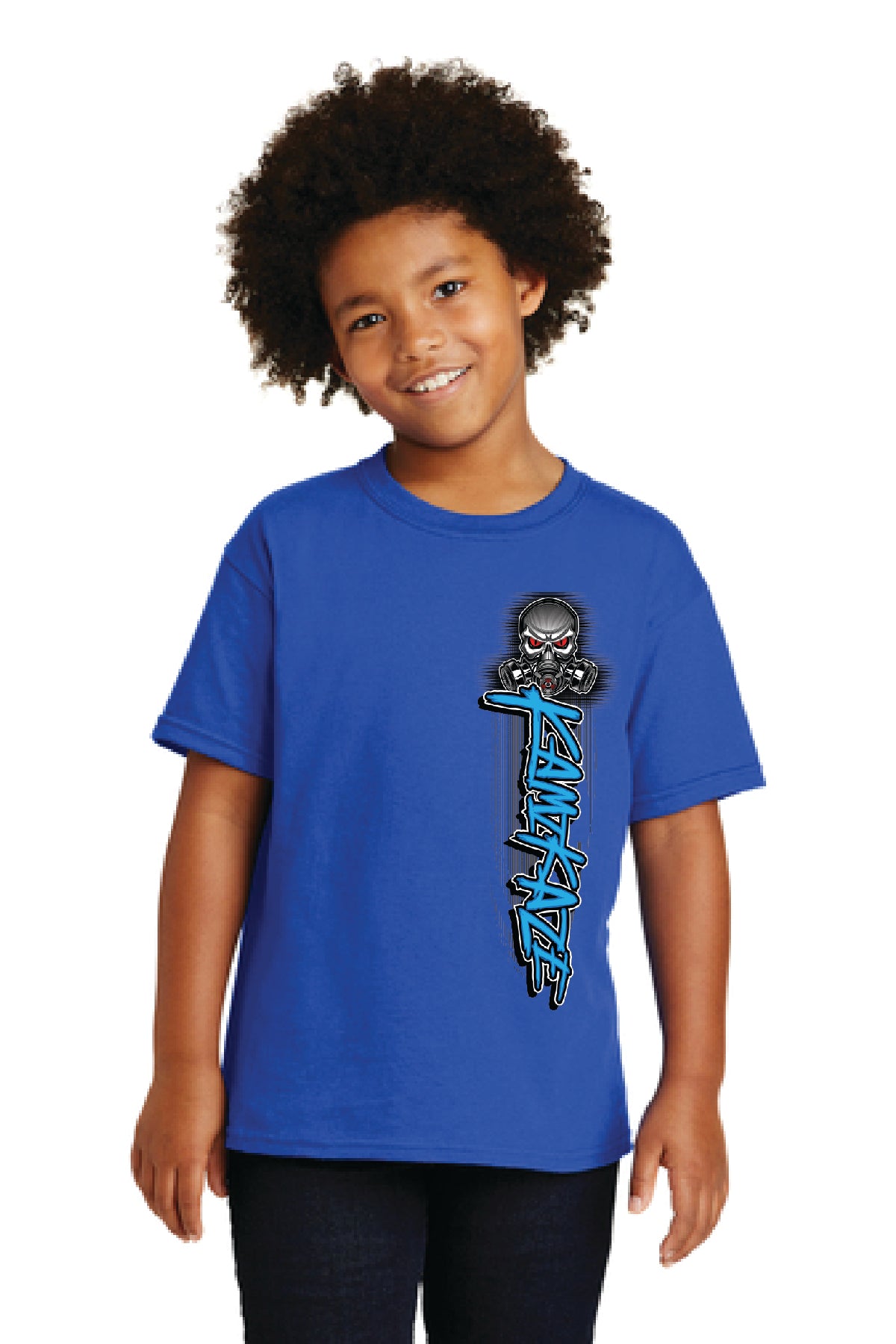Kid's Kamikaze Royal Blue Shirt Front